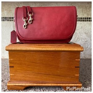 Vintage early 90’s Coach Ritchie Bag #9937 in Red Full-Grain Leather.